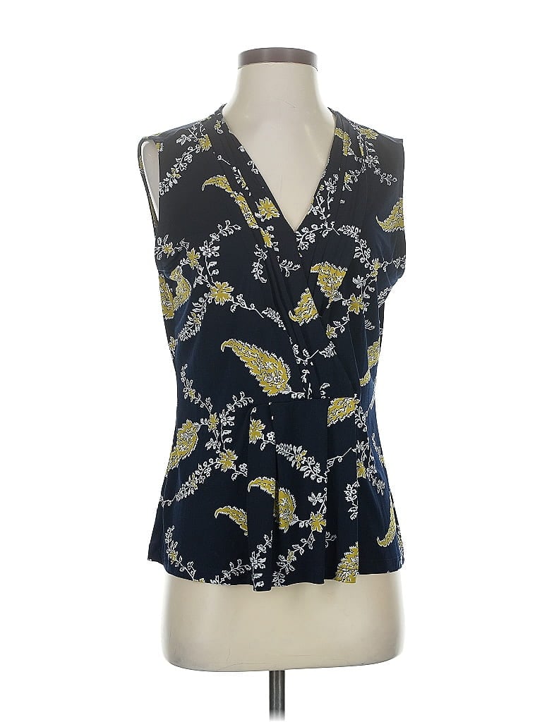 Pre-owned Ann Taylor Factory Sleeveless Blouse In Blue