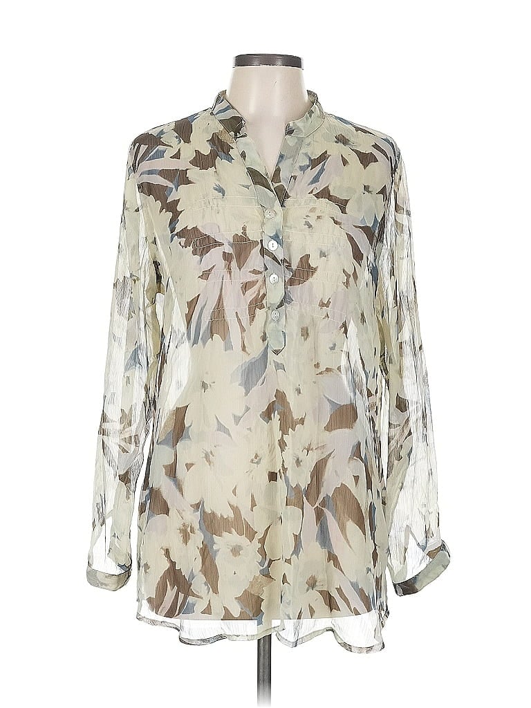 Click to view more detailed imagery on our partner's website Pre-owned Coldwater Creek Long Sleeve Blouse In White