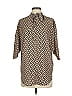 Unbranded 100% Polyester Print Brown Tan 3/4 Sleeve Blouse Size S - photo 1