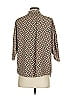 Unbranded 100% Polyester Print Brown Tan 3/4 Sleeve Blouse Size S - photo 2