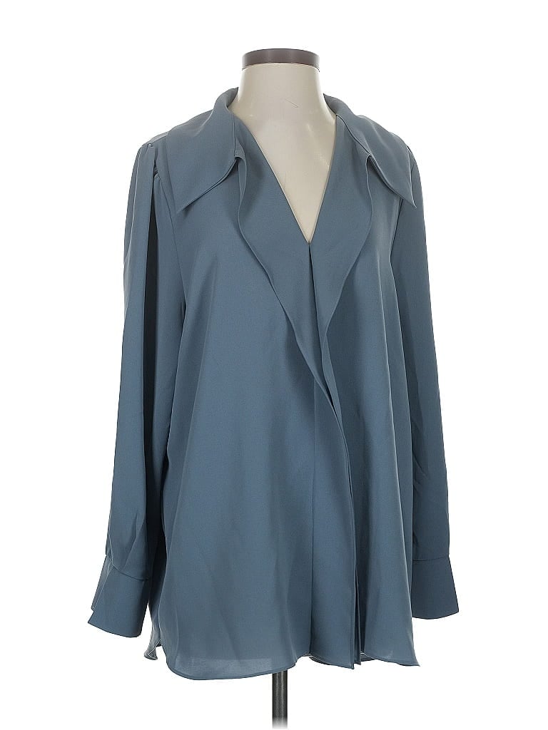 Pre-owned Assorted Brands Long Sleeve Blouse In Blue