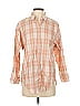 J.Crew 100% Cotton Plaid Orange 3/4 Sleeve Button-Down Shirt Size 4 - photo 1