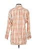 J.Crew 100% Cotton Plaid Orange 3/4 Sleeve Button-Down Shirt Size 4 - photo 2