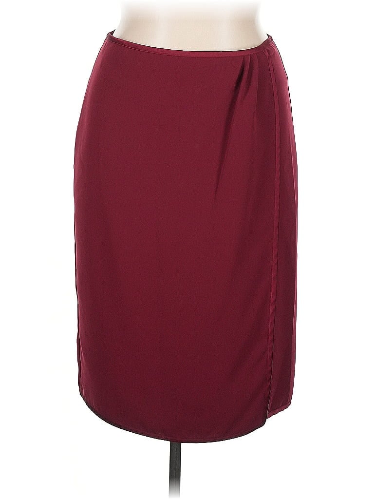 Pre-owned Ann Taylor Formal Skirt In Burgundy