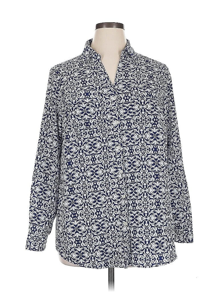 Click to view more detailed imagery on our partner's website Pre-owned Charter Club Long Sleeve Blouse In Blue