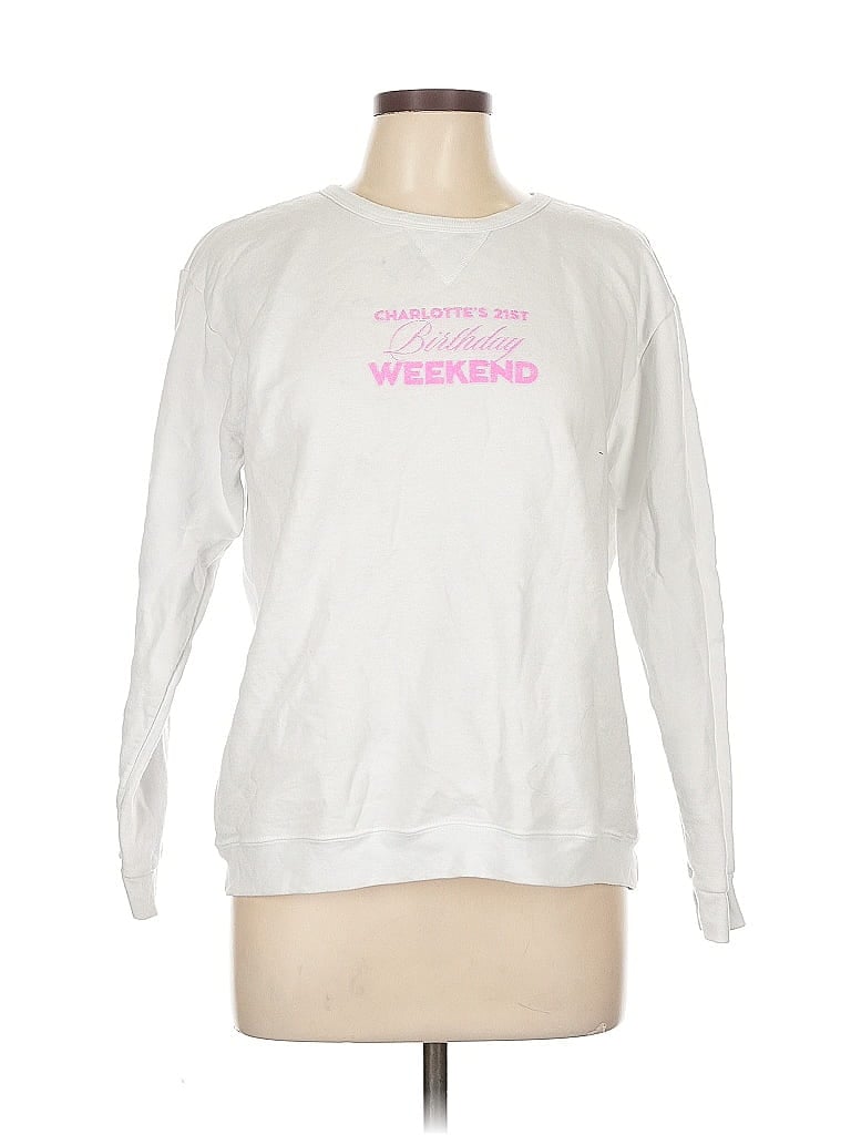 Click to view more detailed imagery on our partner's website Pre-owned Hanes Sweatshirt In White