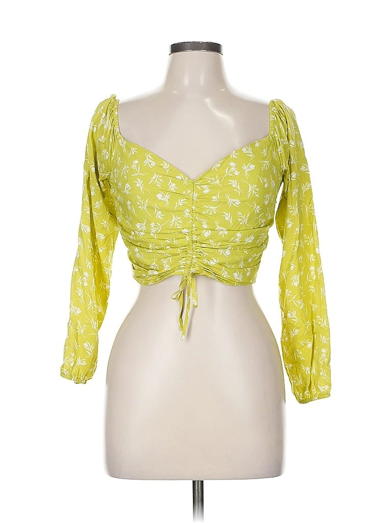 Pre-owned Style Rack 3/4 Sleeve Blouse In Yellow