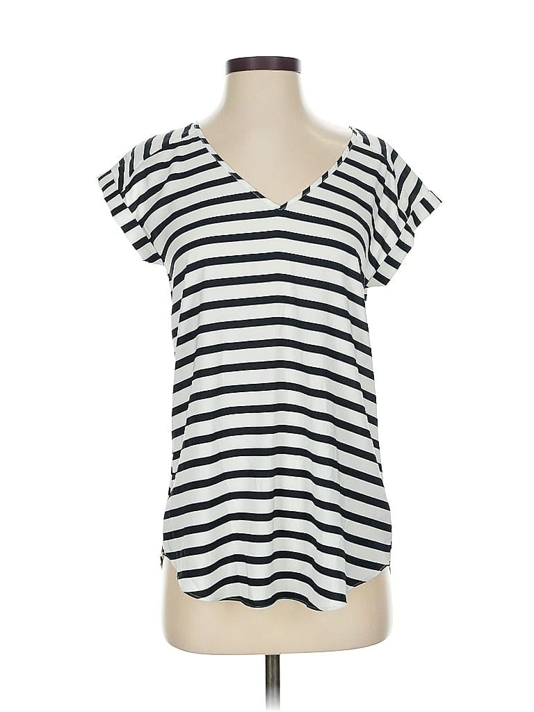 Pre-owned Express Short Sleeve Top Silver V Neck Tops