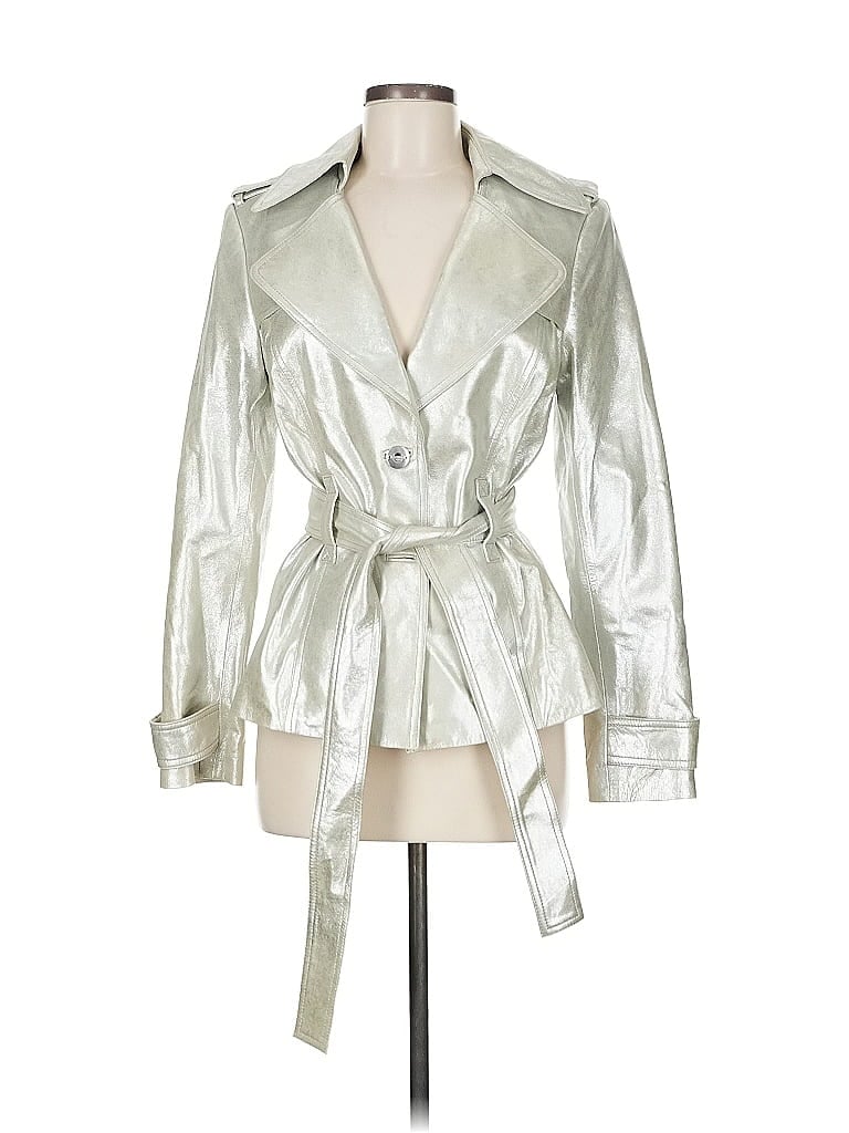 Soca By St. John Raincoat In Silver
