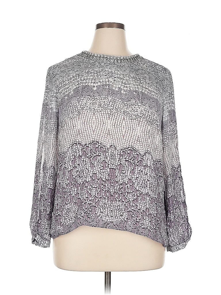 JENNIFER LOPEZ Pre-owned 3/4 Sleeve Blouse In Silver