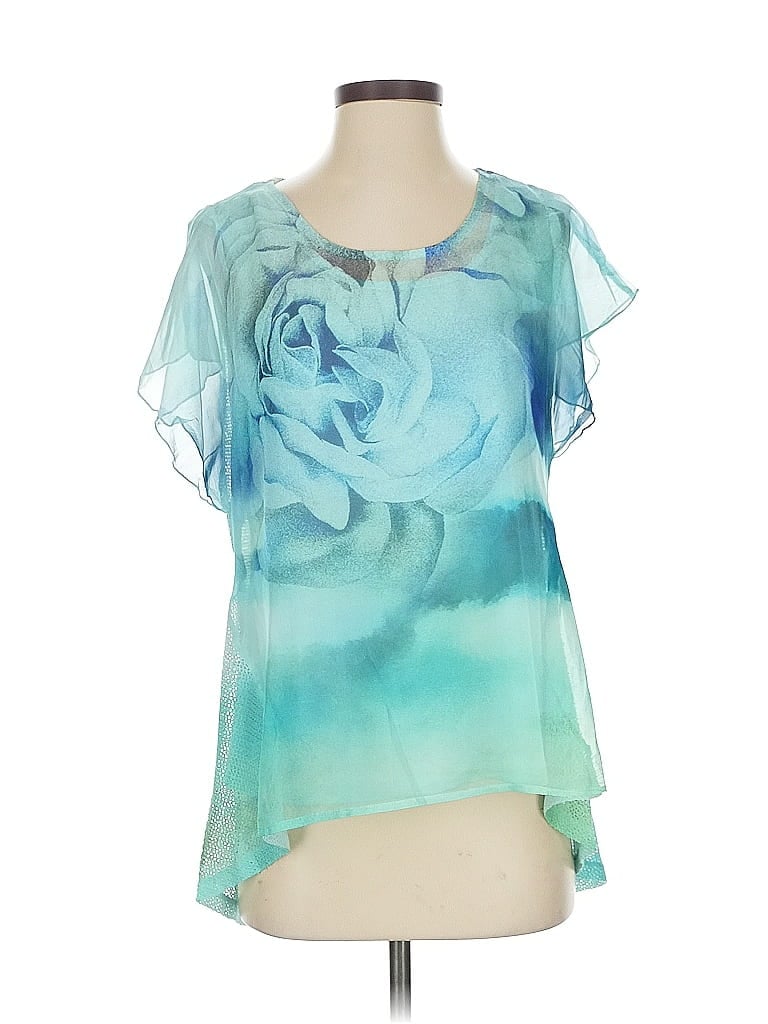 Pre-owned Style & Co Short Sleeve Blouse In Blue