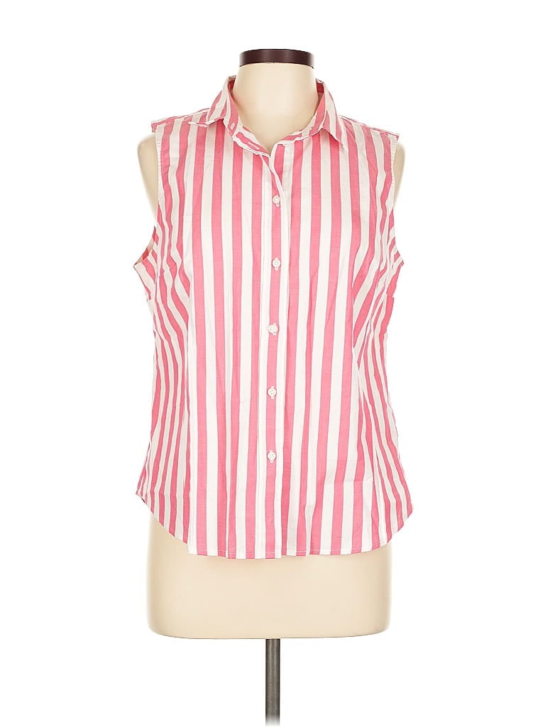 Pre-owned J.crew Factory Store Sleeveless Button Down Shirt In Pink