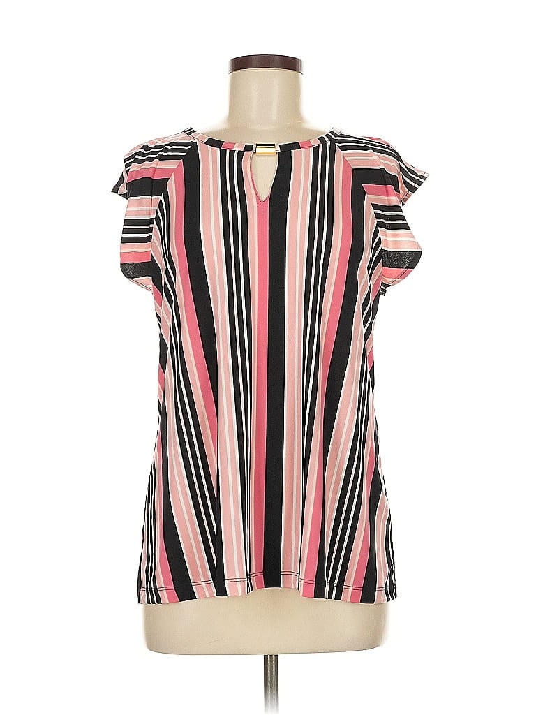 Pre-owned Liz Claiborne Short Sleeve Blouse In Pink