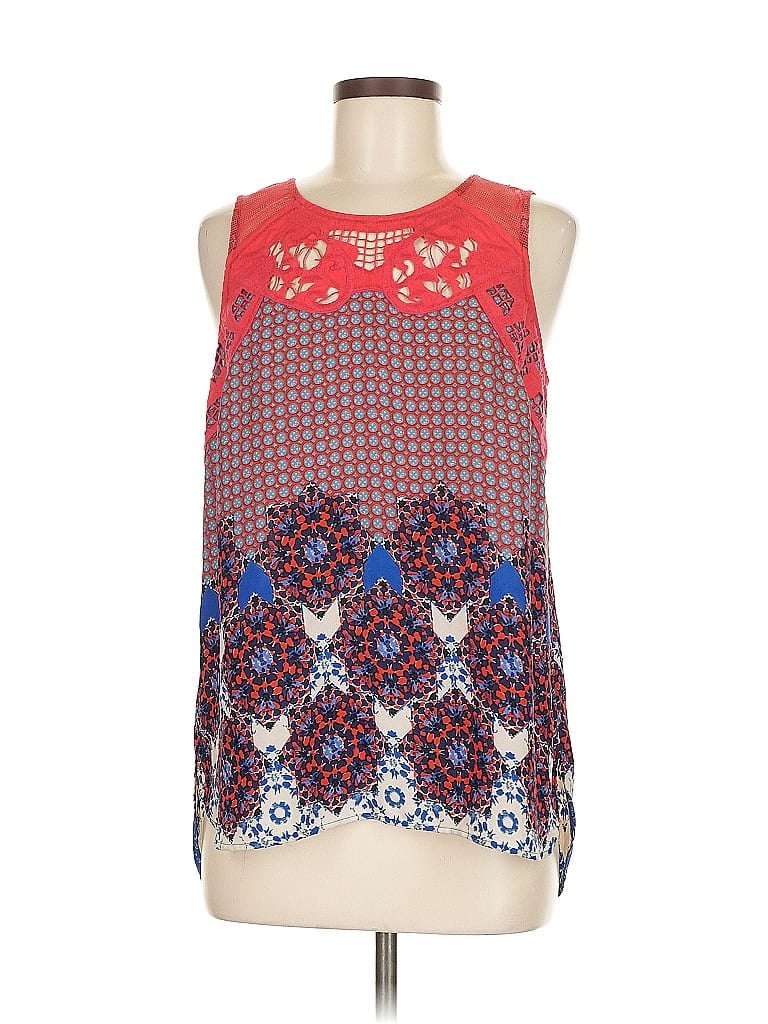 Pre-owned Pale Sky Sleeveless Blouse In Red