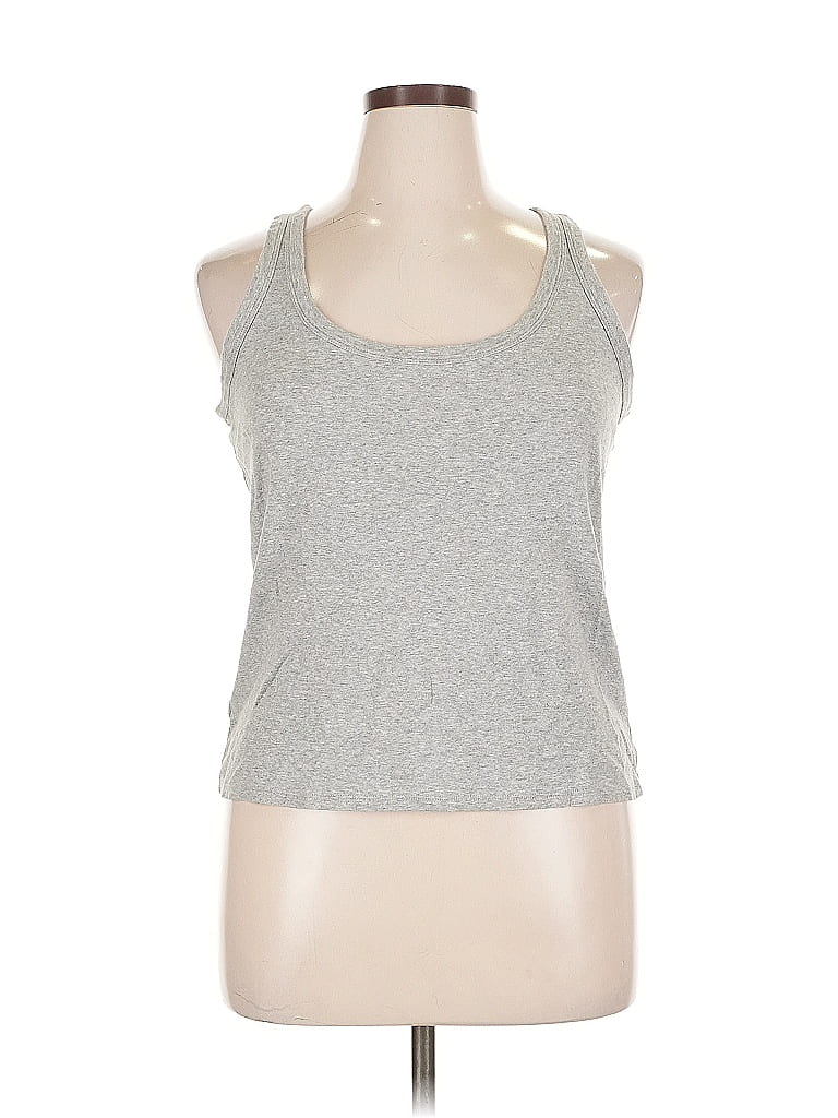 Pre-owned Ann Taylor Loft Tank Top Gray Halter Neckline Tops