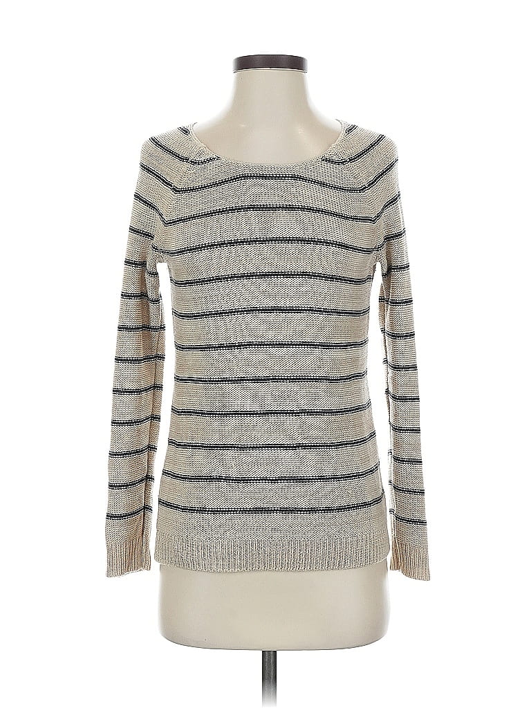 Pre-owned Pink Rose Pullover Sweater In White