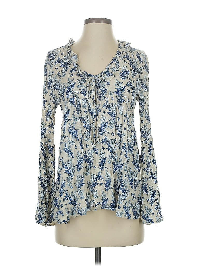 Click to view more detailed imagery on our partner's website Pre-owned Peach Love Long Sleeve Blouse In Blue