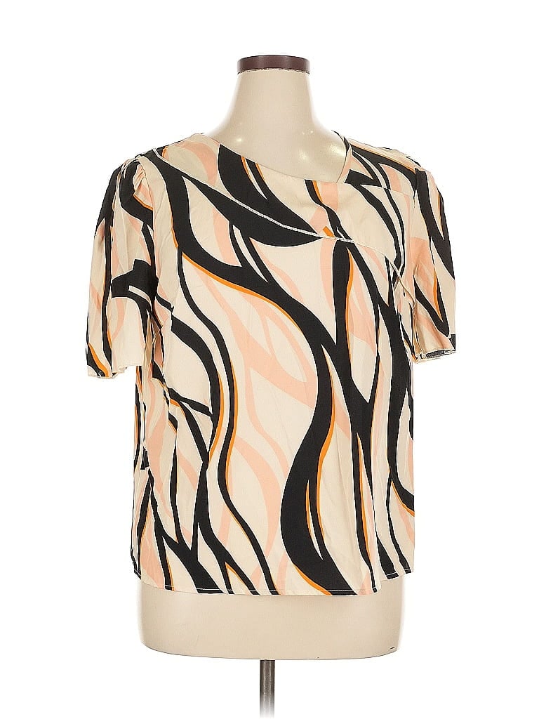 Pre-owned Unbranded Short Sleeve Blouse In Brown