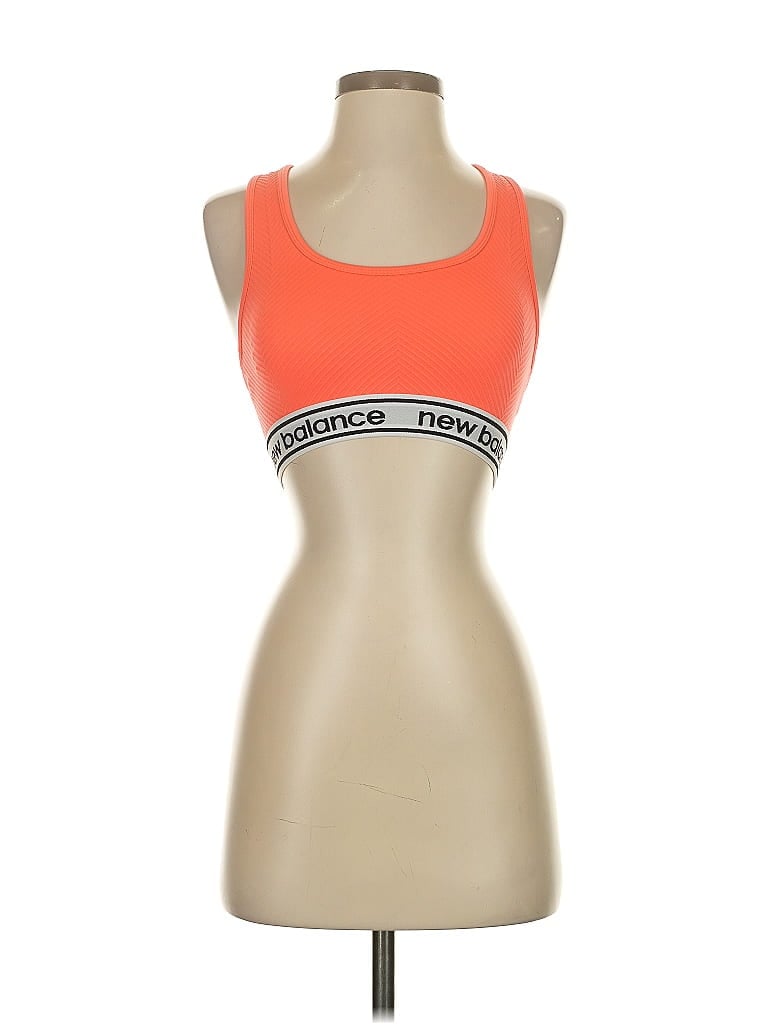 Pre-owned New Balance Tank Top Orange Halter Neckline Tops