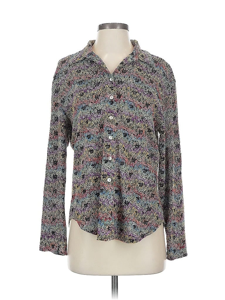 Pre-owned Chico's Design Long Sleeve Blouse In Gray
