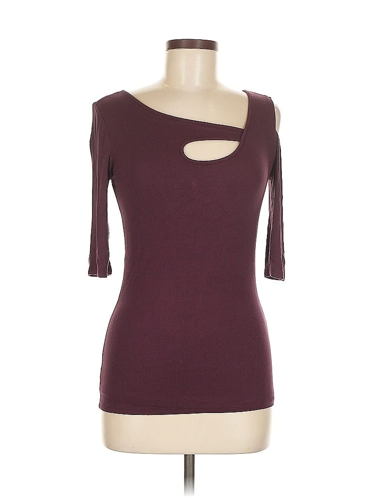 Pre-owned Goldray 3/4 Sleeve T-shirt In Burgundy