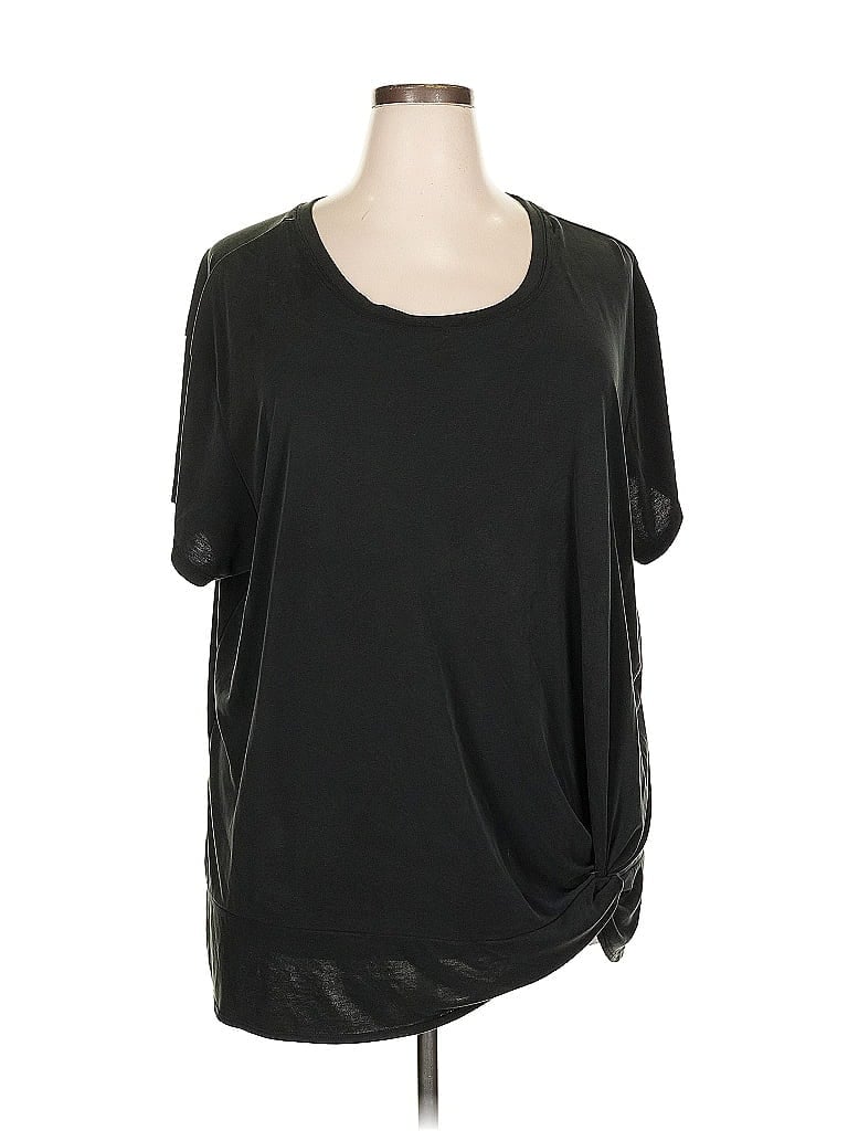 Pre-owned Torrid Short Sleeve Top Black Scoop Neck Tops