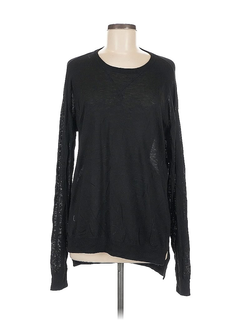 Click to view more detailed imagery on our partner's website Pre-owned Mustard Seed Long Sleeve Top Black Crew Neck Tops