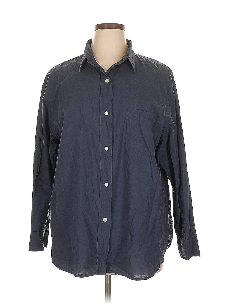 Pre-owned Sonoma Goods For Life Long Sleeve Button Down Shirt In Blue