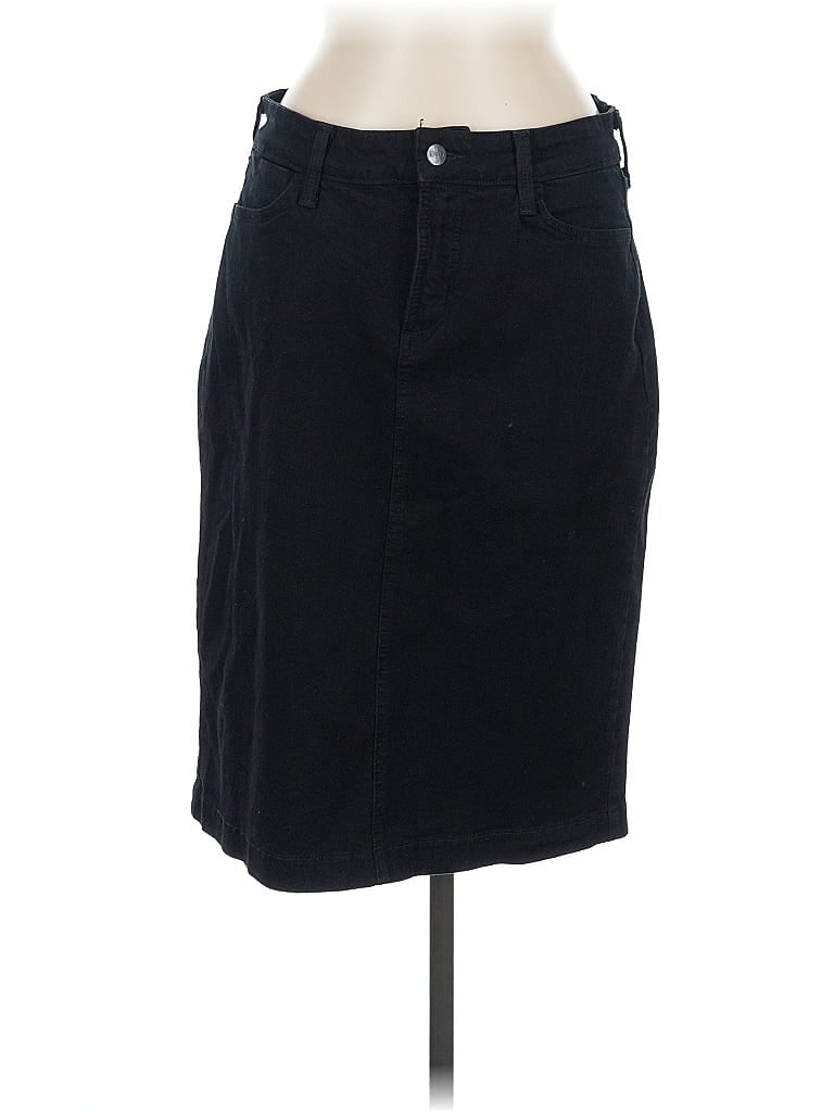 Pre-owned Nydj Denim Skirt In Black