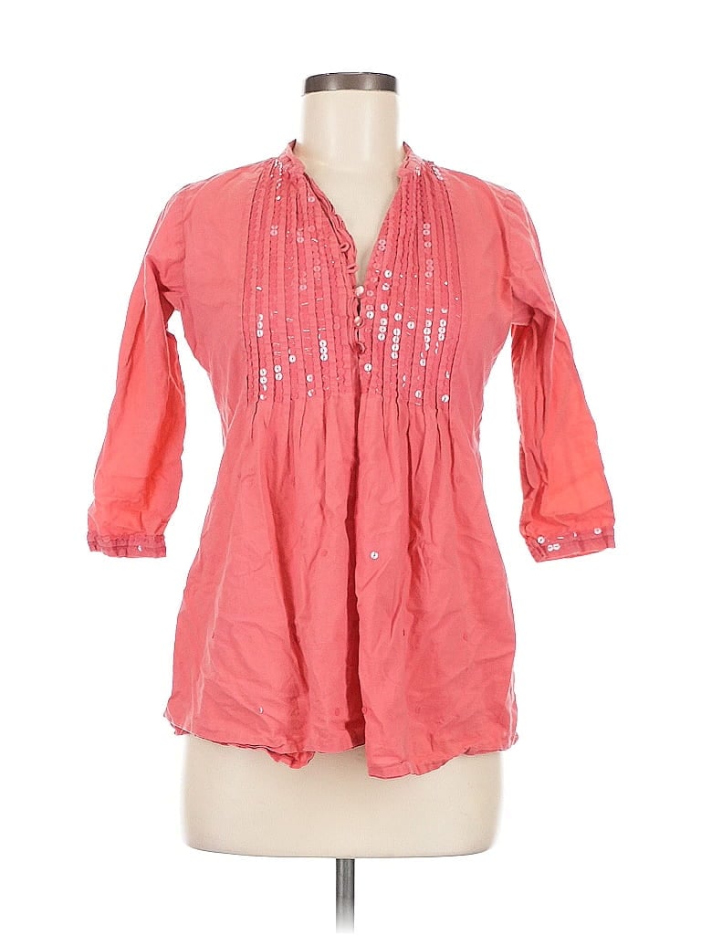 Pre-owned Melange 3/4 Sleeve Blouse In Pink
