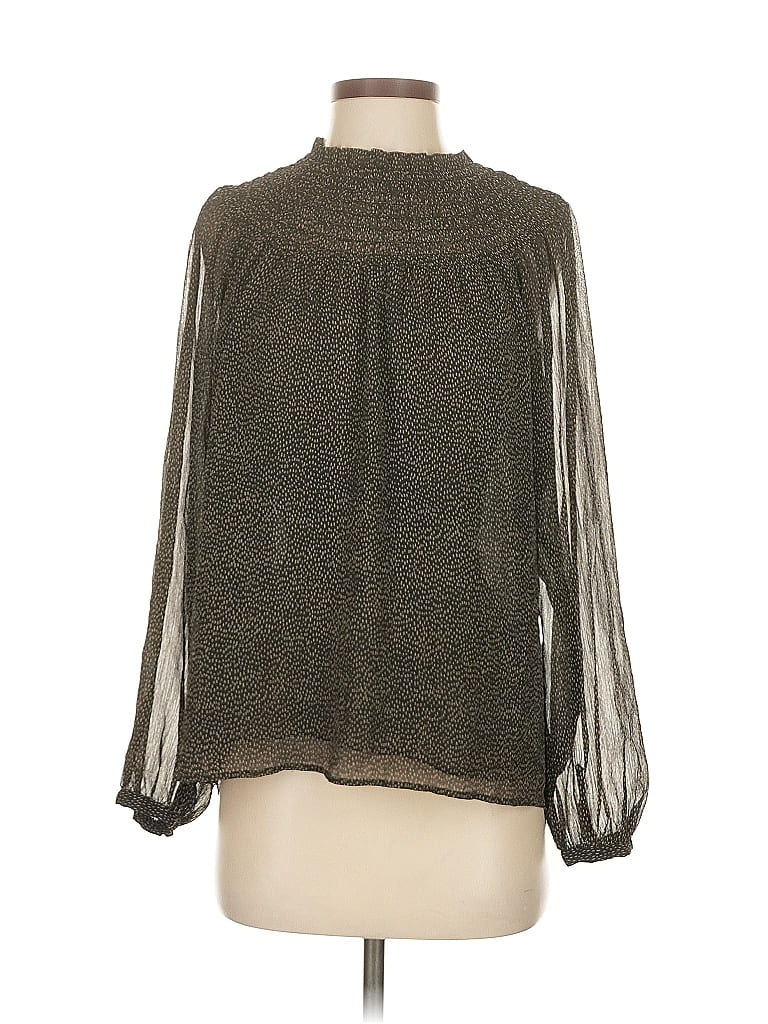 Pre-owned Ann Taylor Loft Long Sleeve Blouse In Brown