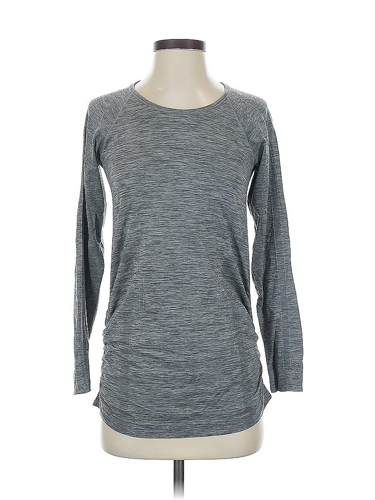 Pre-owned Athleta Long Sleeve T-shirt In Gray