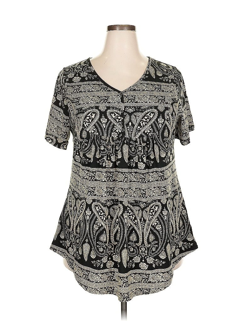 ASSORTED BRANDS Pre-owned Short Sleeve Blouse In Black