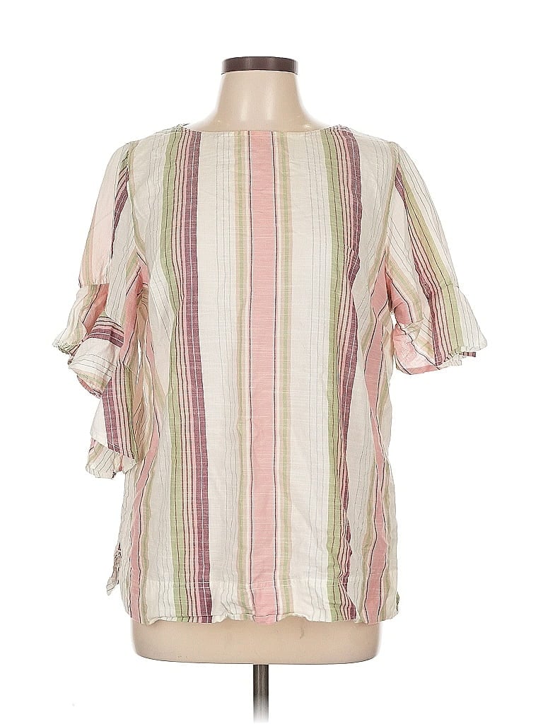 Pre-owned Chaps Short Sleeve Blouse In Pink