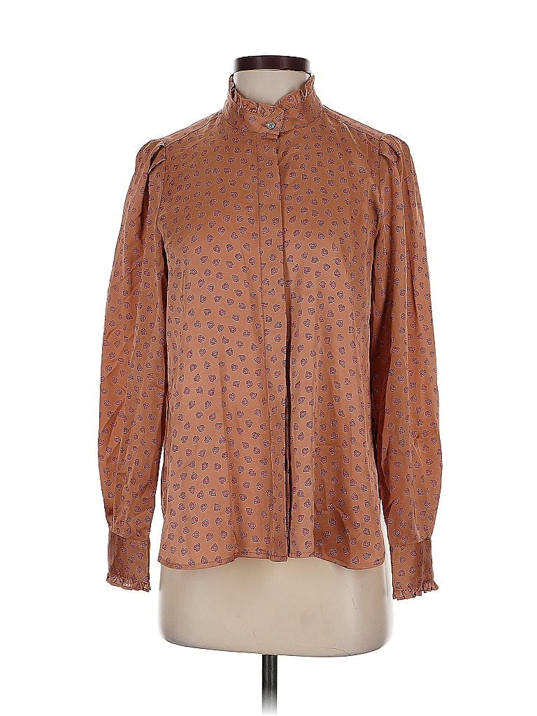 ANN TAYLOR Pre-owned Long Sleeve Blouse In Brown