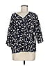 Emery Rose 100% Polyester Blue 3/4 Sleeve Blouse Size M - photo 1