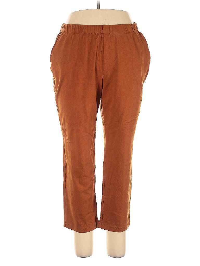 Pre-owned Lands' End Casual Pants In Brown