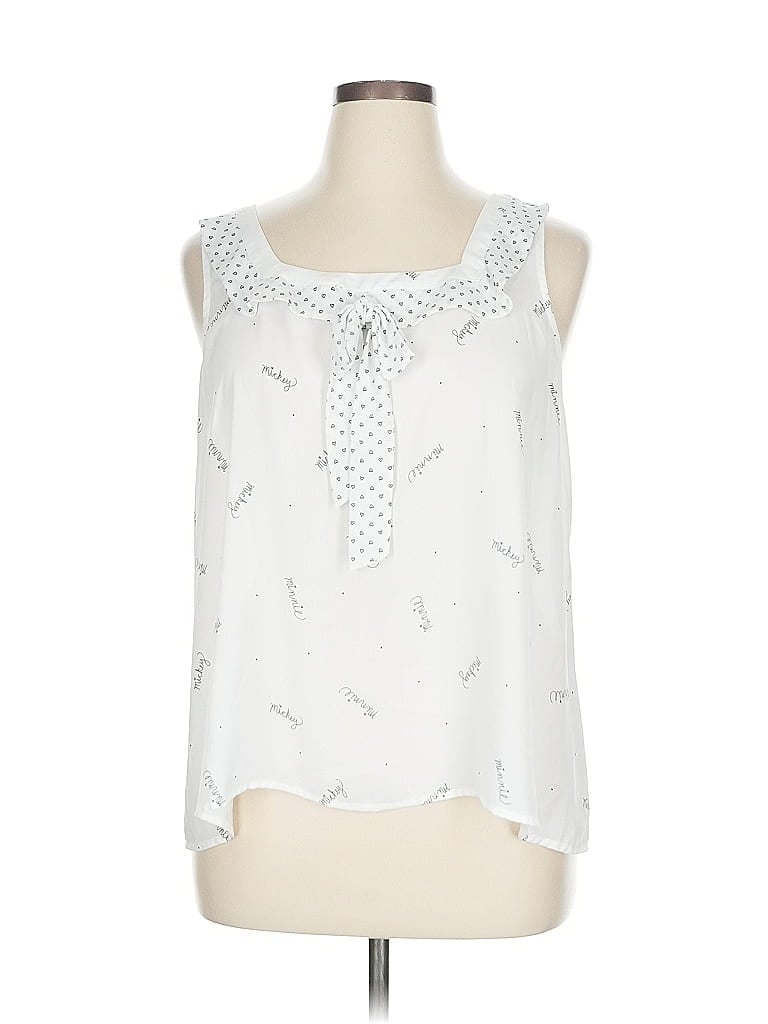 Pre-owned Disney Lc Lauren Conrad Sleeveless Blouse In White
