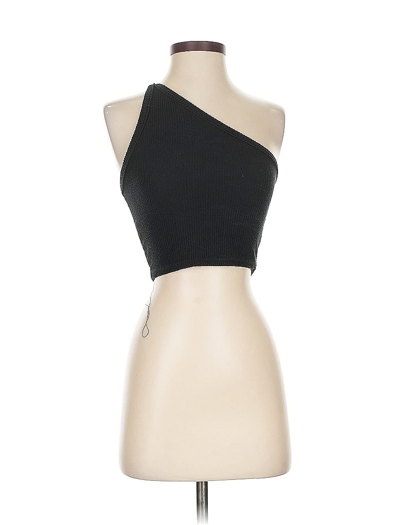Pre-owned Nasty Gal Inc. Tank Top Black One Shoulder Neckline Tops