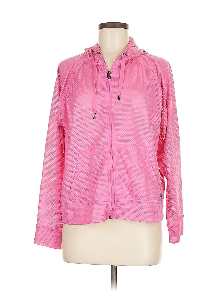Pre-owned Dkny Sport Zip Up Hoodie In Pink