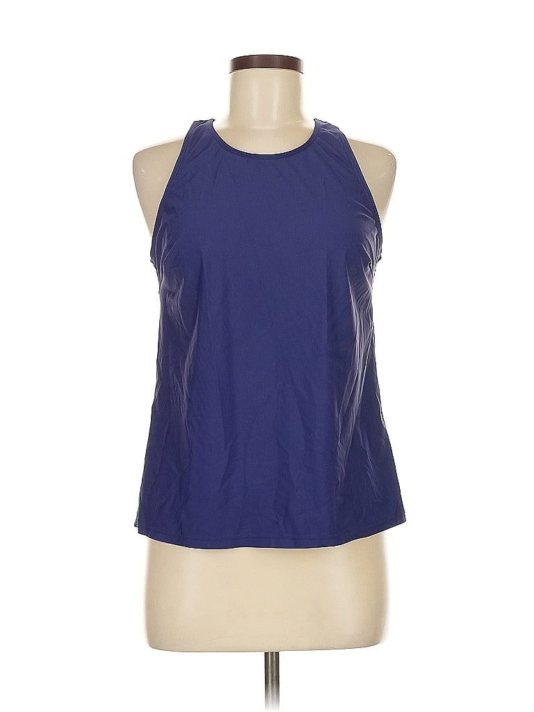 Pre-owned Unbranded Tank Top Blue Halter Neckline Tops