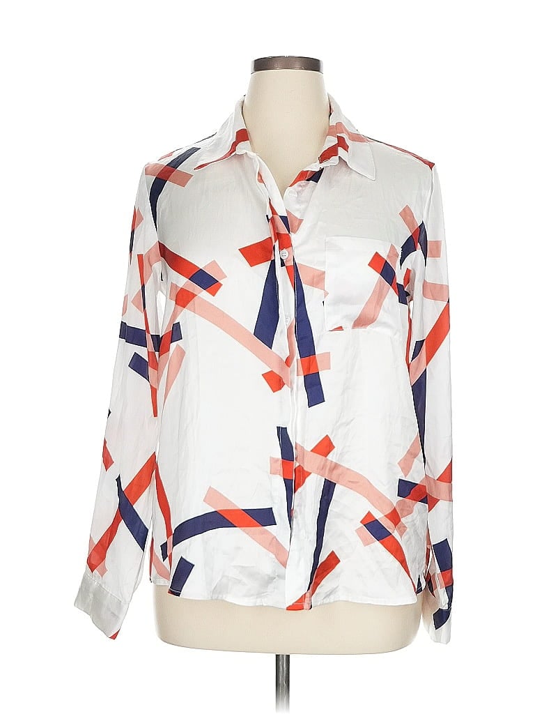 Pre-owned Fashion Nova Long Sleeve Blouse In White