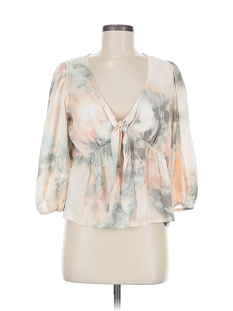 Pre-owned Saltwater Luxe 3/4 Sleeve Blouse In White