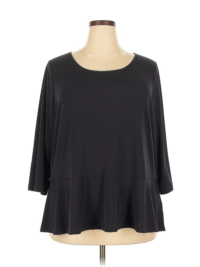 Pre-owned Lands' End 3/4 Sleeve T-shirt In Black