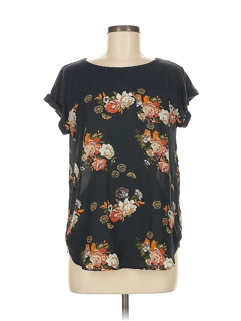 Pre-owned Mason & Belle Short Sleeve Blouse In Black