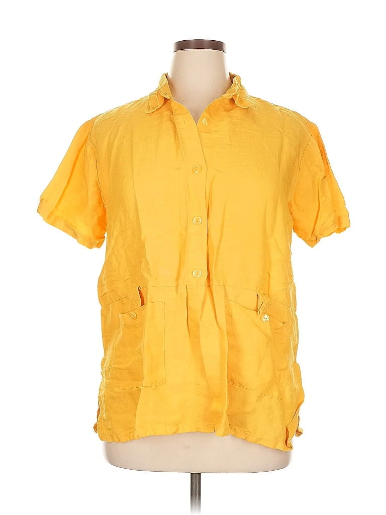 Pre-owned Assorted Brands Short Sleeve Blouse In Yellow
