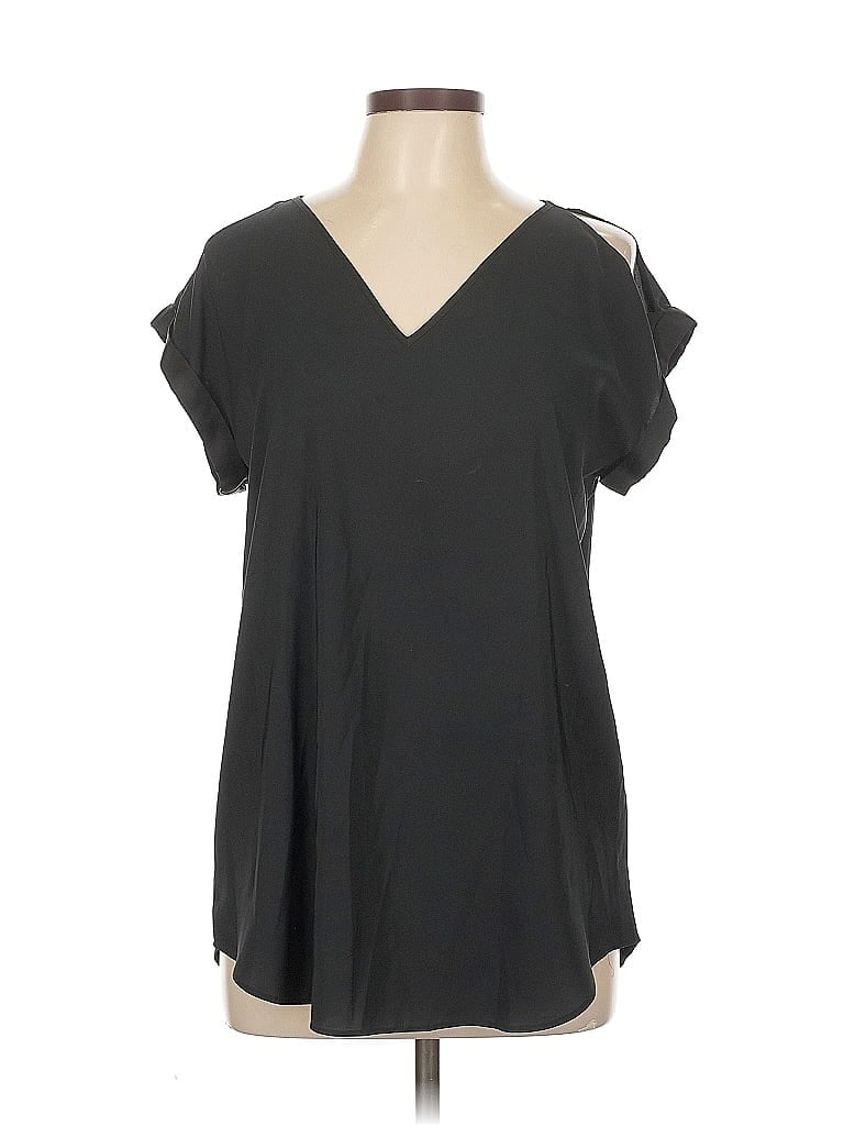 Pre-owned Express Short Sleeve Top Black Cold Shoulder Neckline Tops