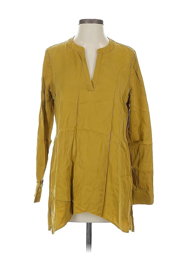 Pre-owned Soft Surroundings Long Sleeve Blouse In Yellow