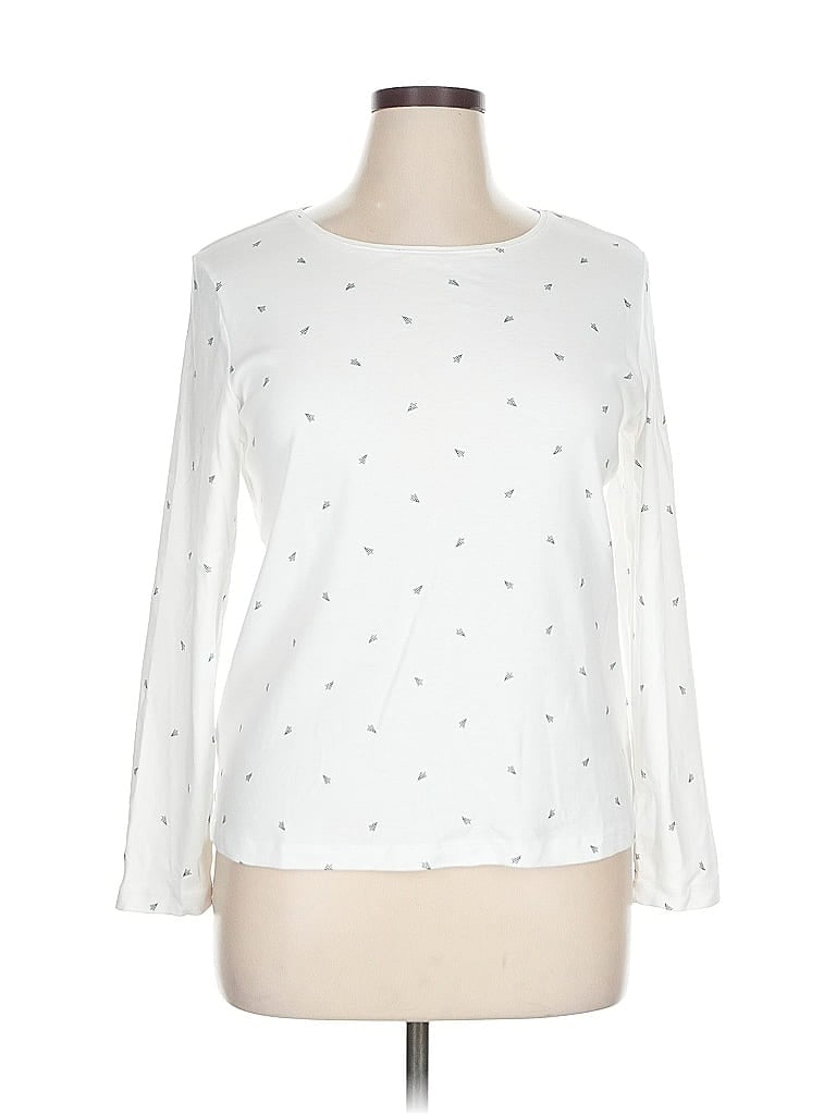 Pre-owned Cj Banks Long Sleeve T-shirt In White