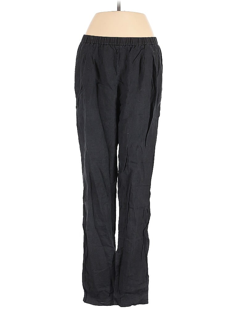 Pre-owned Eileen Fisher Linen Pants In Black